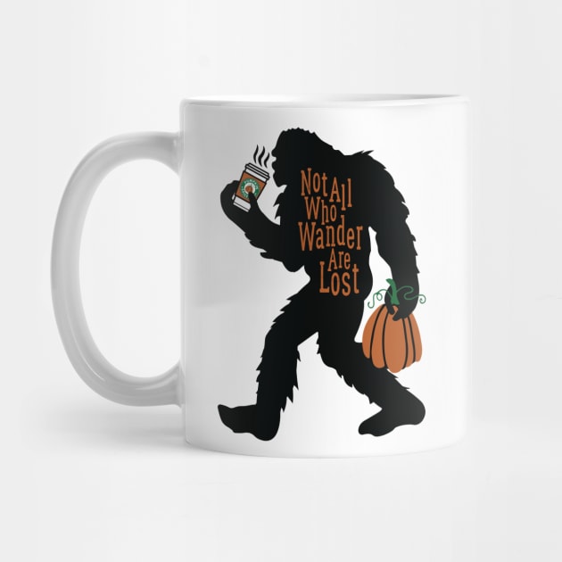 Pumpkin Spice Bigfoot - Sasquatch Coffee Addict by Angel Pronger Design Chaser Studio